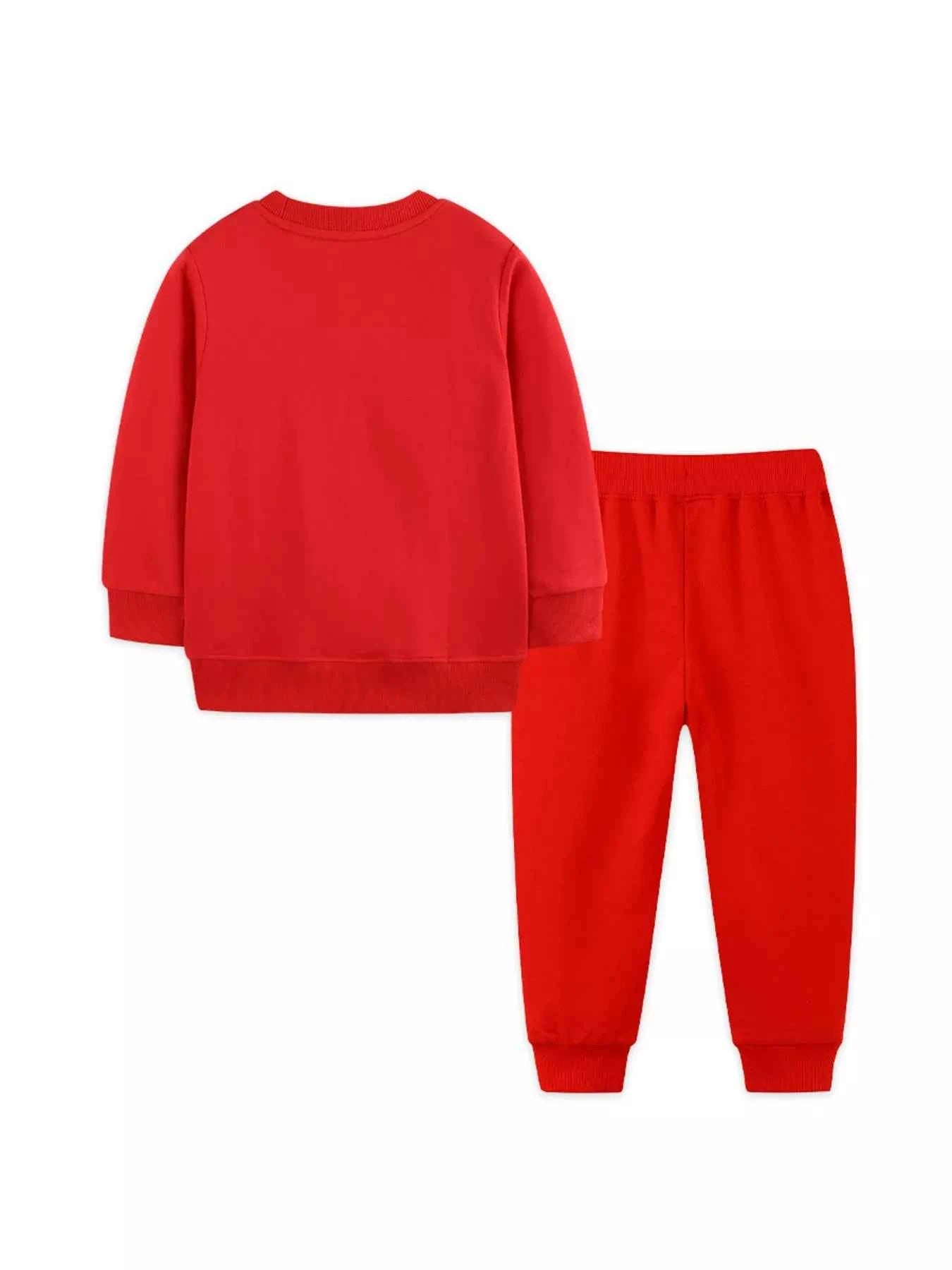 Children's Christmas Dog & Reindeer Round Neck Outfit Set