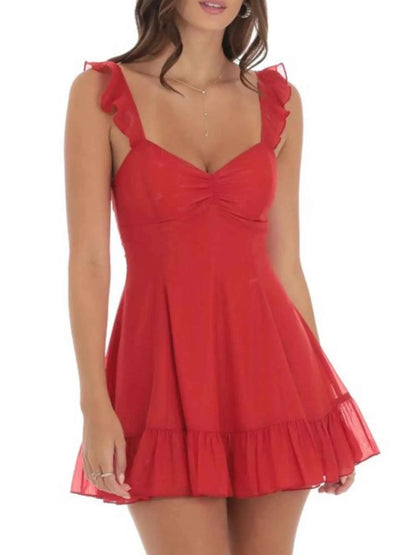 Floral Sweetheart Ruffled Cami Mini Dress