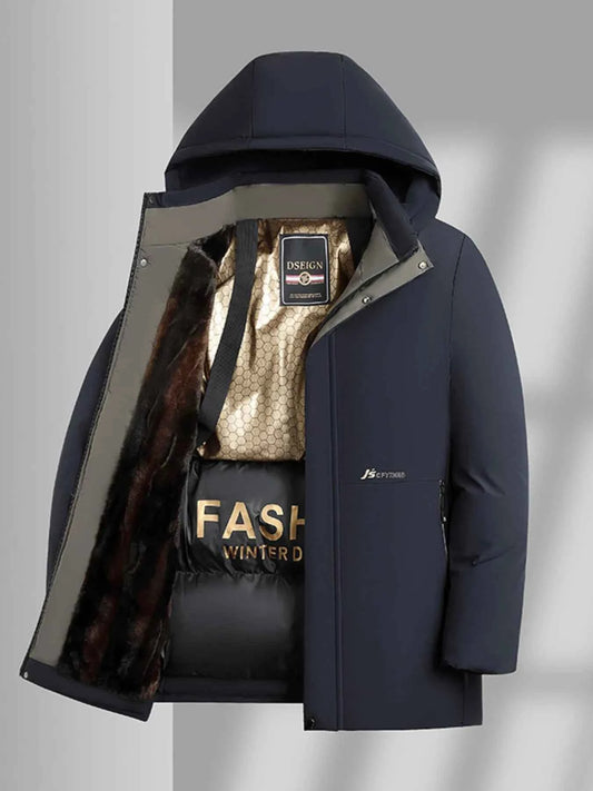 Men's Plus Size Thermal Lining Hooded Winter Coat