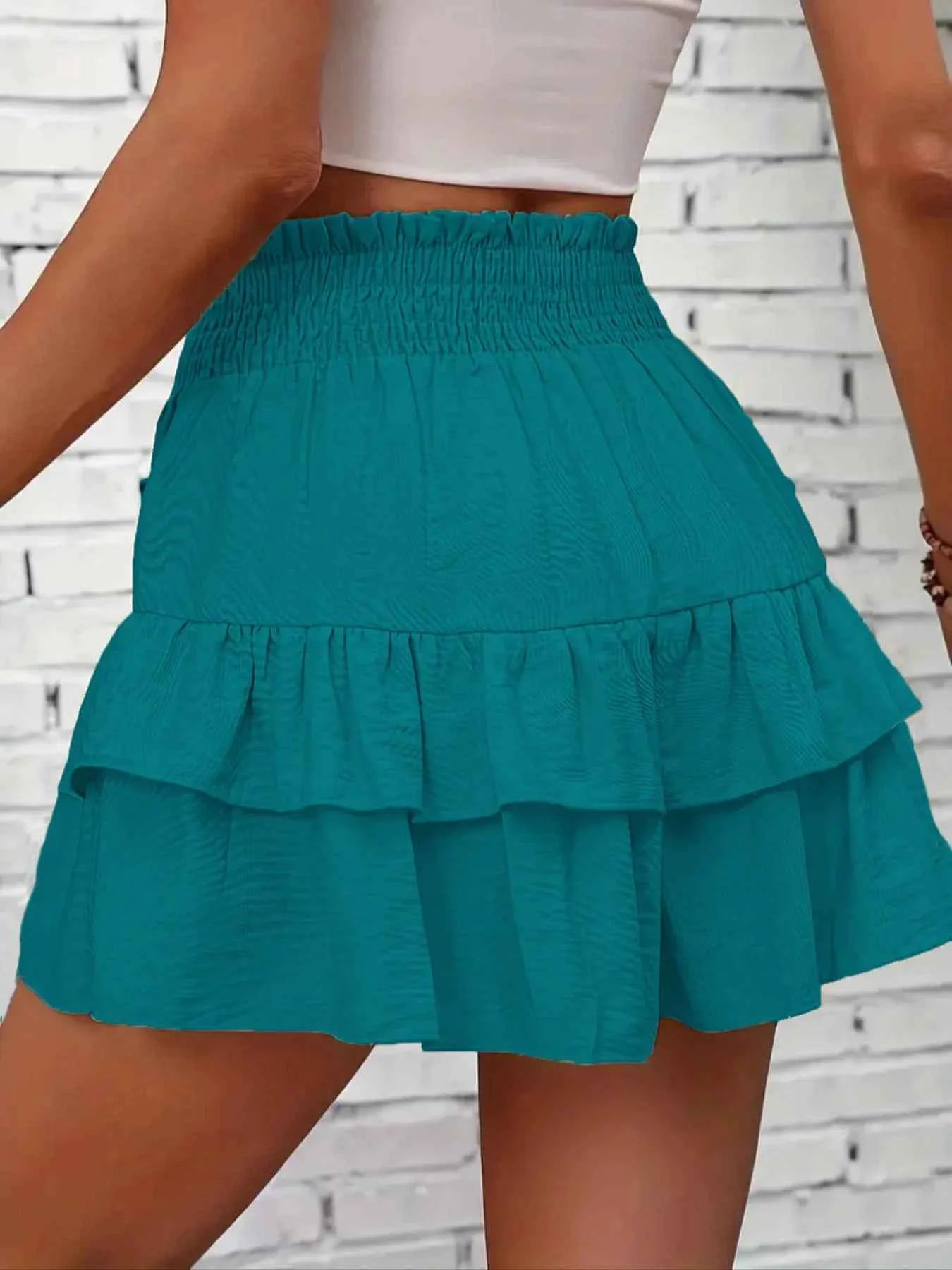 Ruffle Layered High Waist Casual Skort