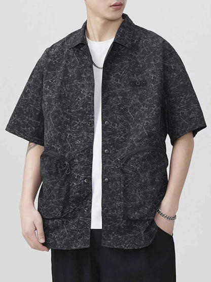 Men's Plus Size Button Up Half Sleeve Shirt