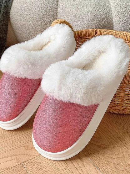 Faux Fur Lined Winter Slippers