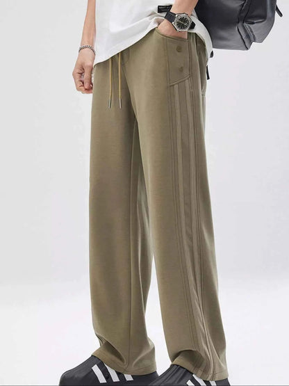 Men's Full Size Drawstring Wide Leg Casual Pants Plus Size