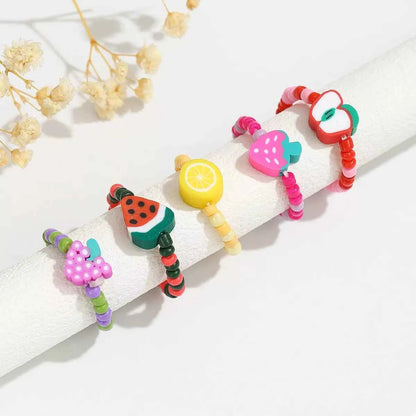 Colorful Fruit Charm Beaded Ring