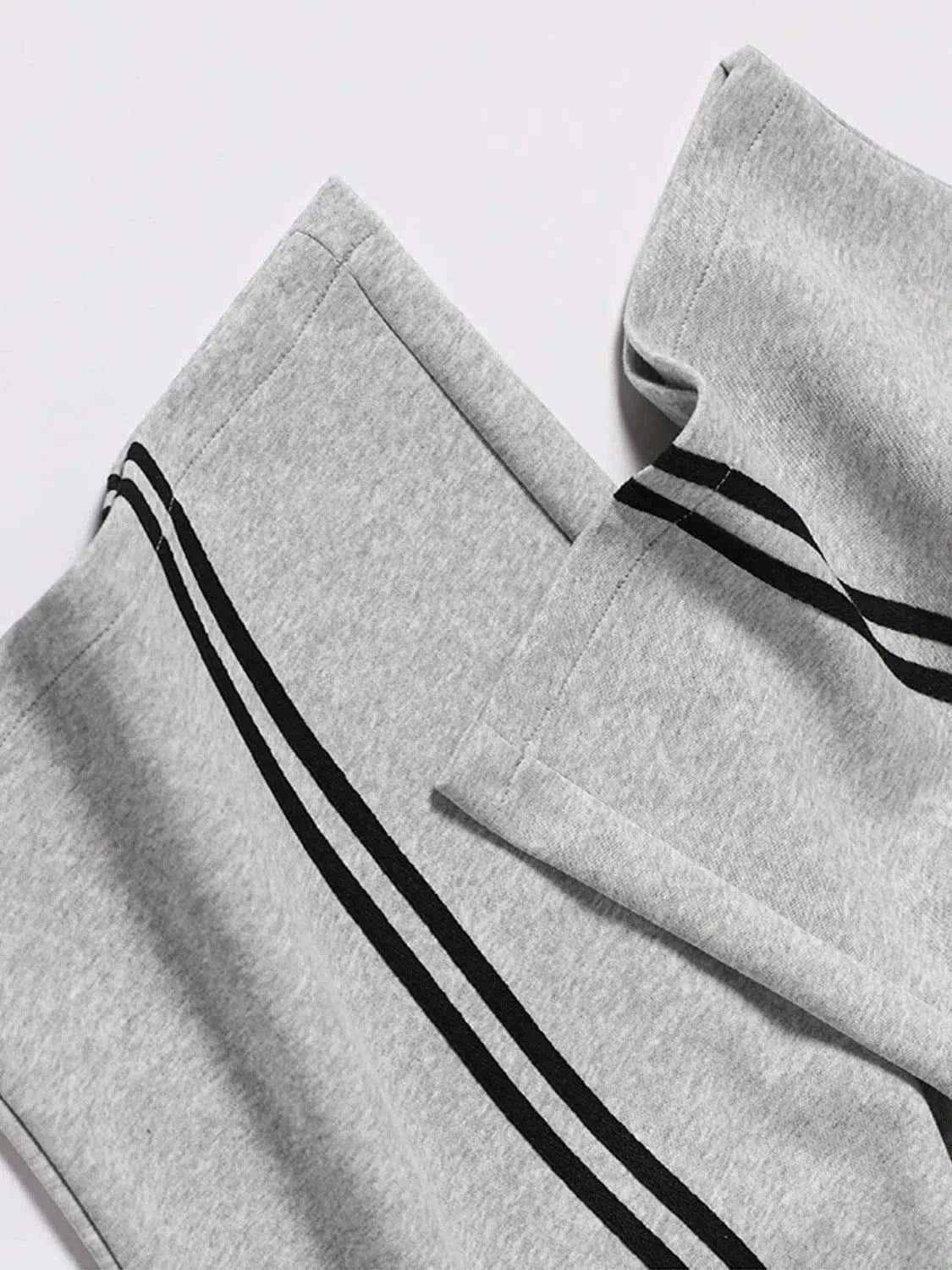 Drawstring Side Striped Wide Leg Pants