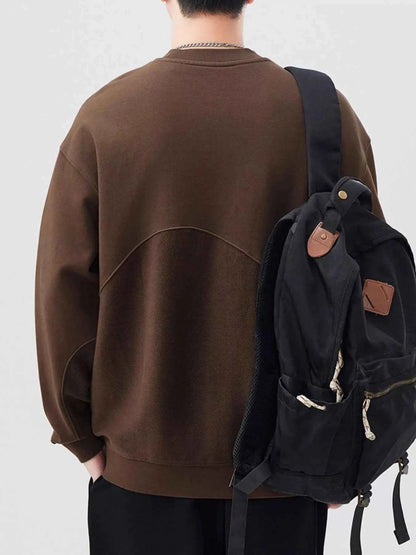 Men's Plus Size Round Neck Long Sleeve Sweatshirt