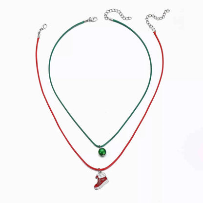 2 Piece Christmas Themed Pendant Necklace