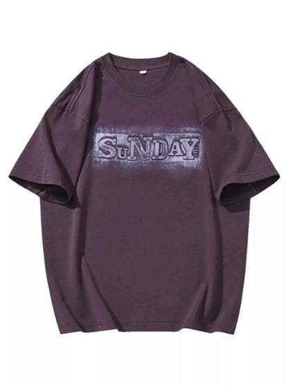 Men's Plus Size Letter Round Neck Short Sleeve T-Shirt