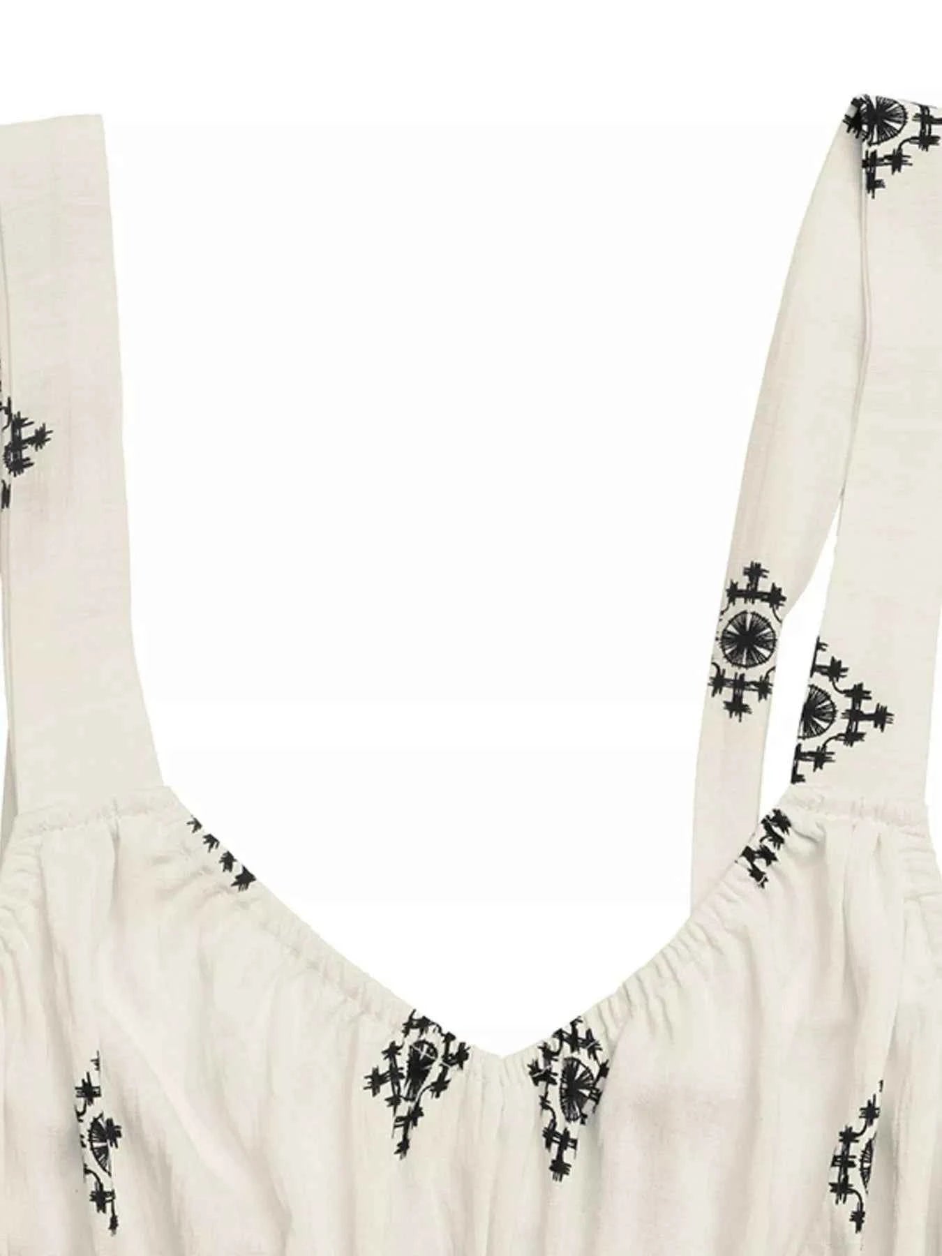 Printed Wide Strap Midi Dress