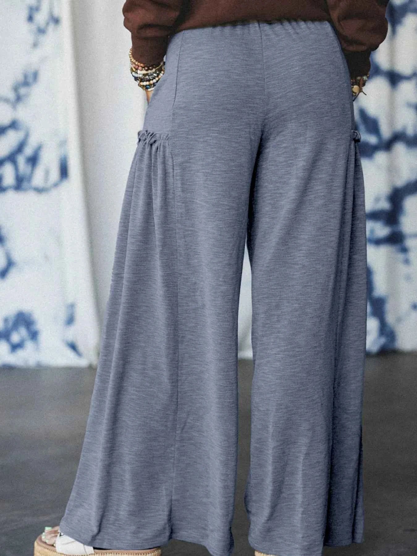 Casual Wide Leg Drawstring Pants