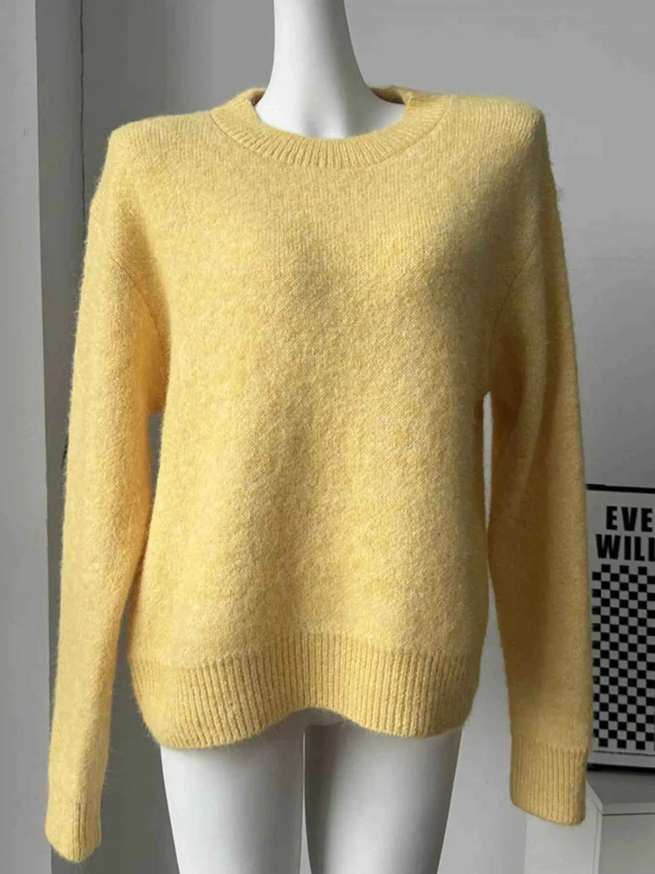 Round Neck Dropped Shoulder Sweater
