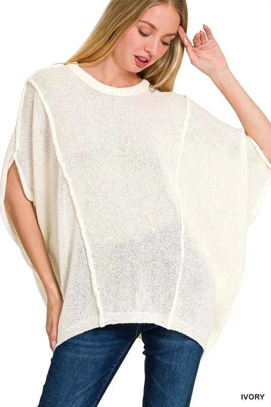 Zenana Drop Shoulder Short Sleeve Knit Top