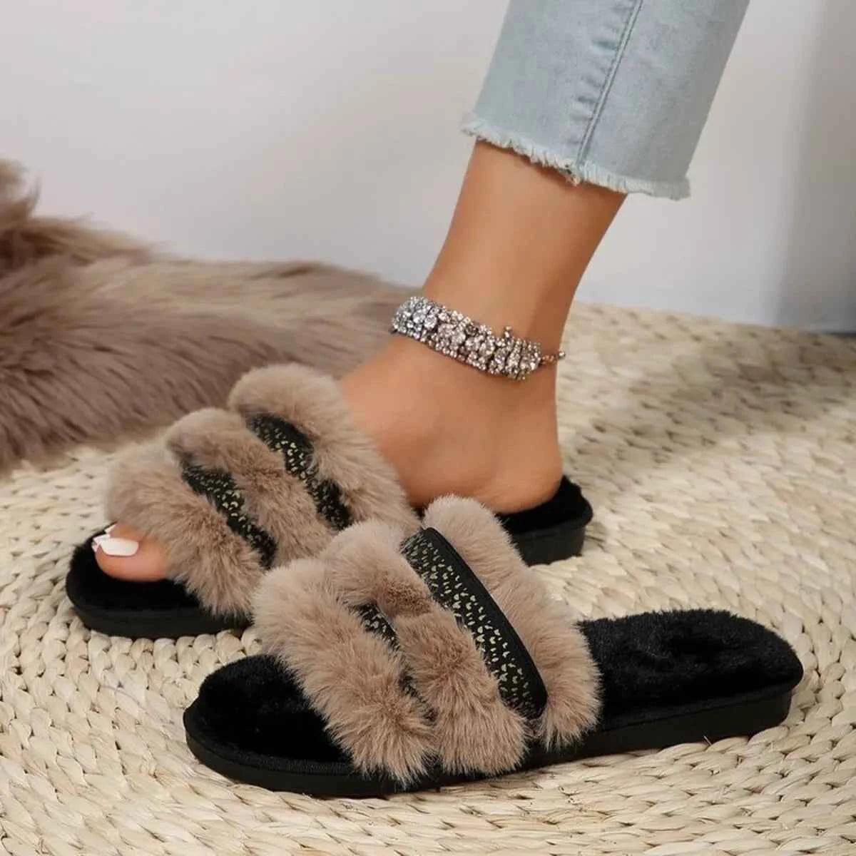 Open Toe Platform Slippers