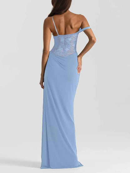 Split Lace Bodice Maxi Dress