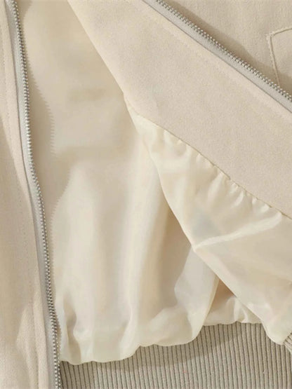 Men's Striped Hem Zip Up Jacket