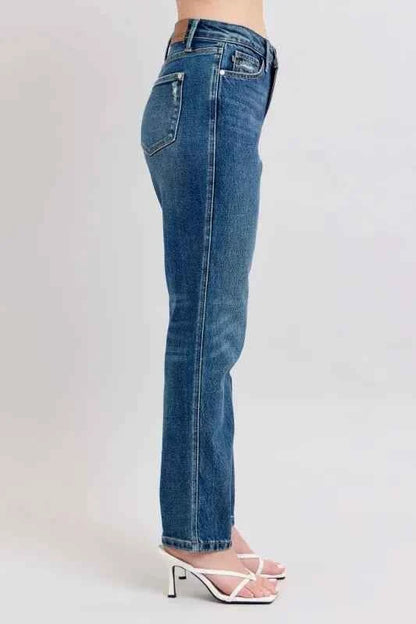 Judy Blue Full Size High Waisted Rigid Magic Non-destroy Straight Leg Jeans Plus Size