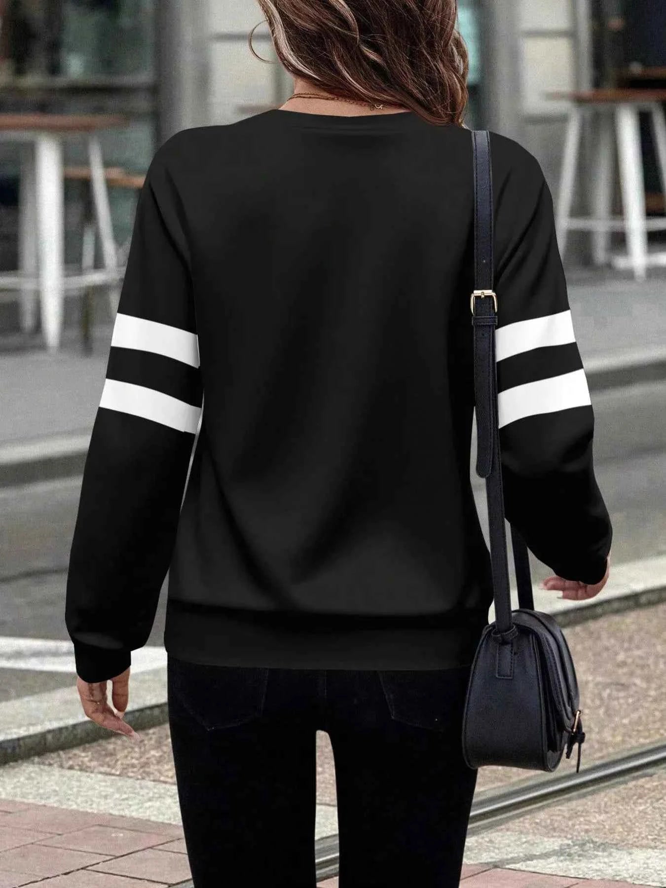 Striped Quarter Zip Long Sleeve Top