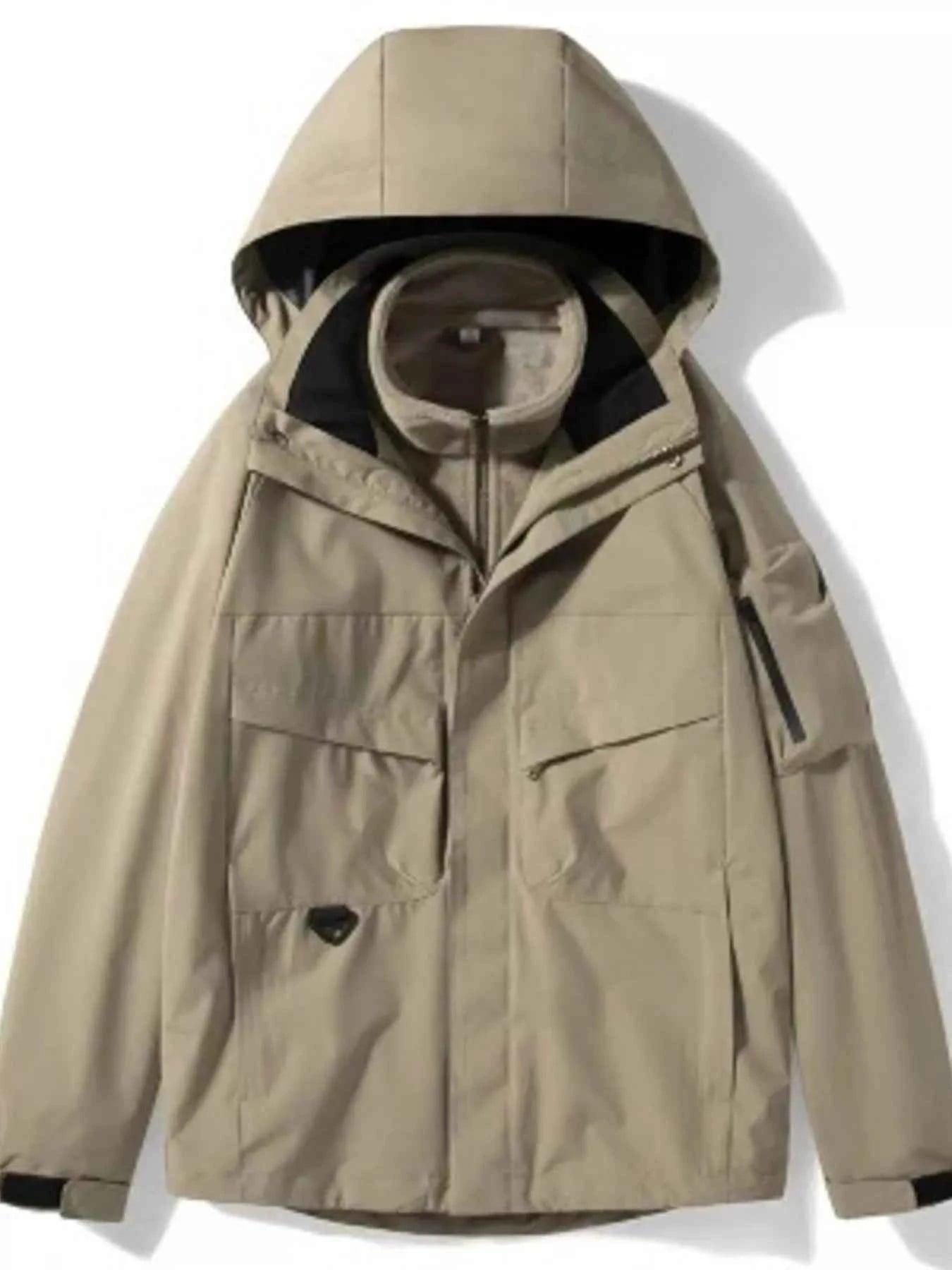 Men's Plus Size Zip Up Long Sleeve Hooded Jacket