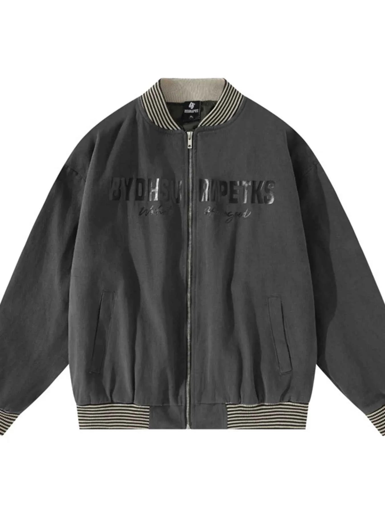 Men's Striped Hem Zip Up Jacket