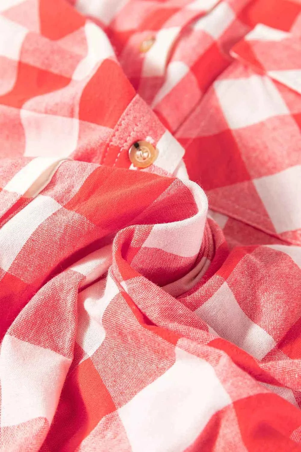 Oversized Plaid Button-Down Shirt Dress