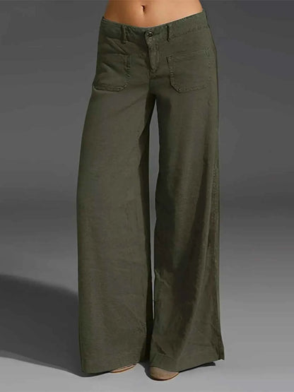 Full Size Wide Leg Pants with Pockets Plus Size