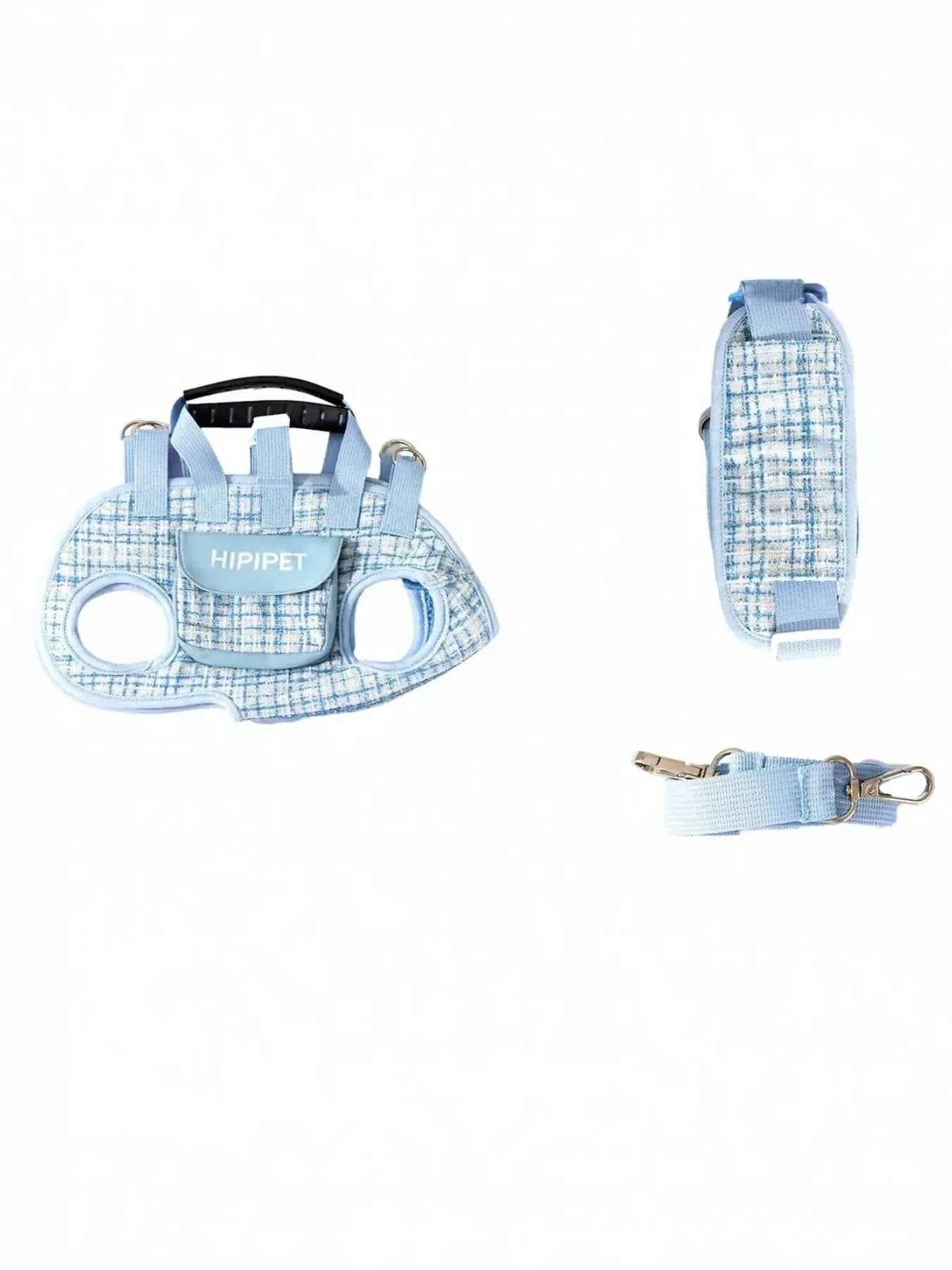 Plaid Pet Collar Harness and Leash Set