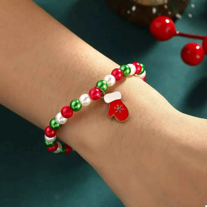5 Piece Christmas Synthetic Pearl Bracelet