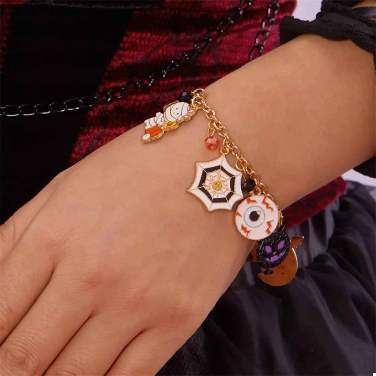 18K Gold-Plated Halloween Charm Bracelet