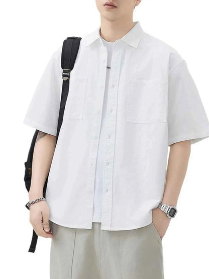 Men's Plus Size Button Up Half Sleeve Shirt