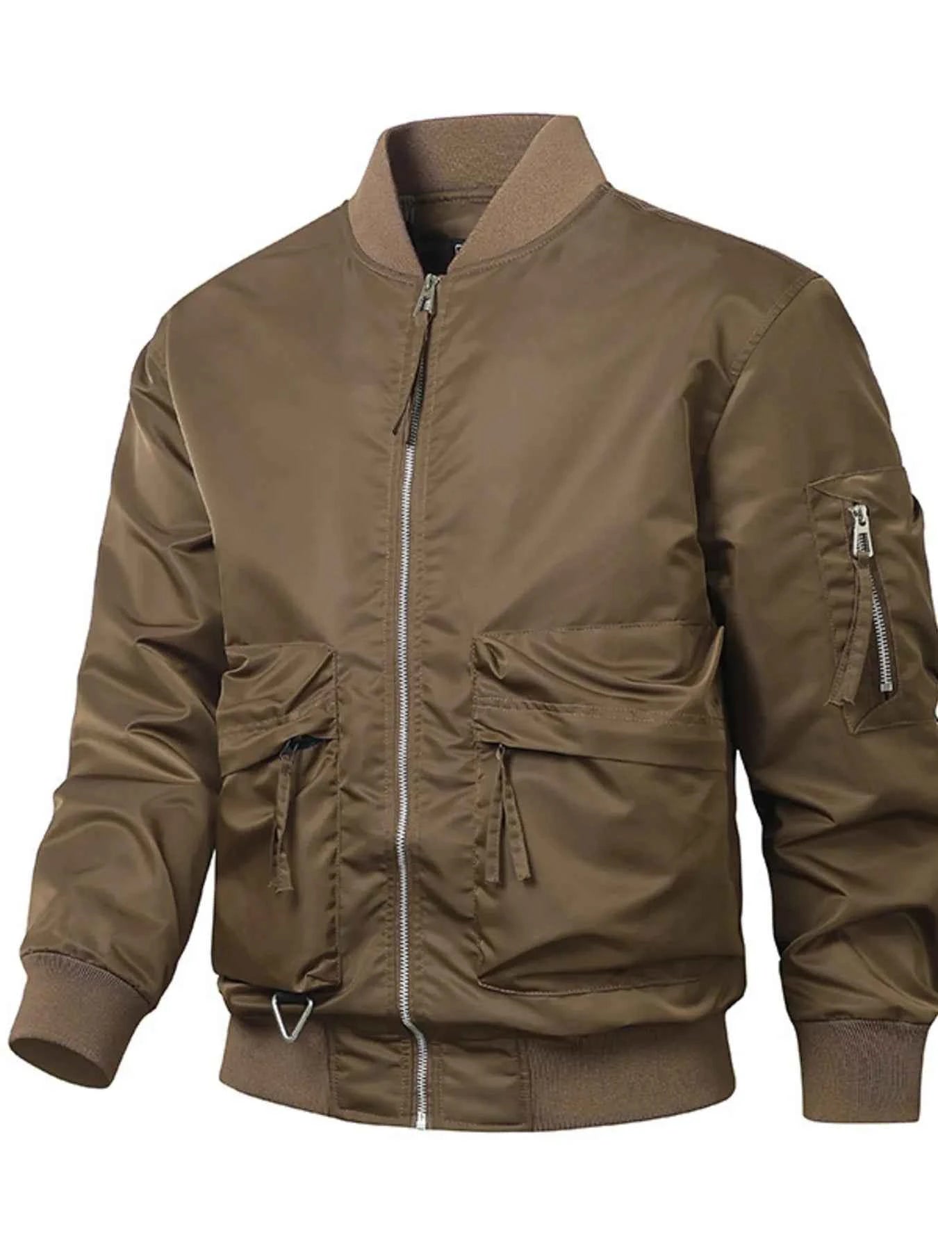 Men's Plus Size Zip Up Long Sleeve Jacket