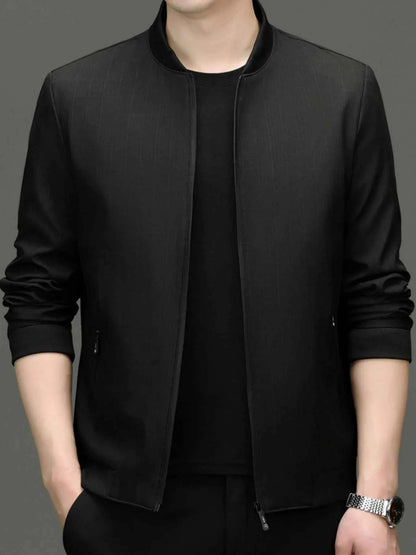 Men's Plus Size Zip Up Long Sleeve Jacket