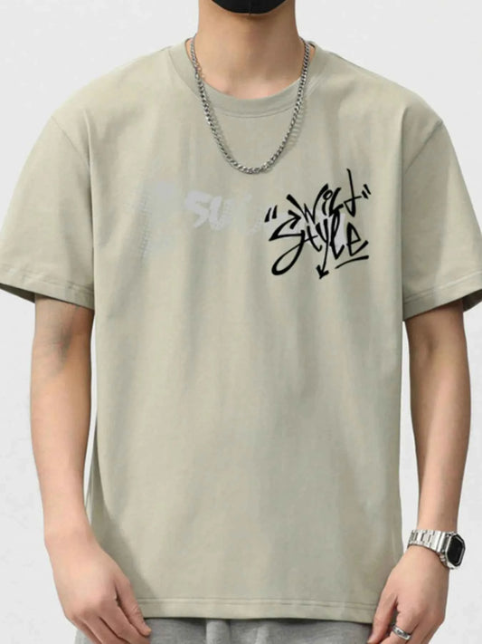 Men's Full Size Round Neck Short Sleeve T-Shirt Plus Size
