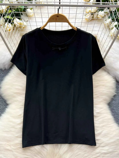 Short Sleeve T-Shirt and Denim Overall Dress Set