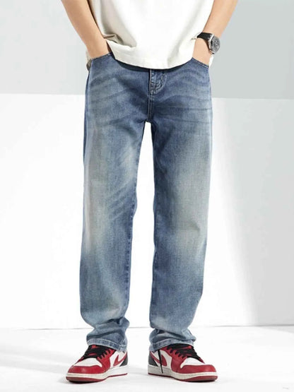 Men's Washed Straight Jeans
