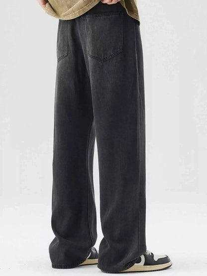 Men's Washed Wide Leg Pants