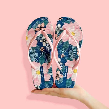 Floral Print Summer Toe Post Slippers