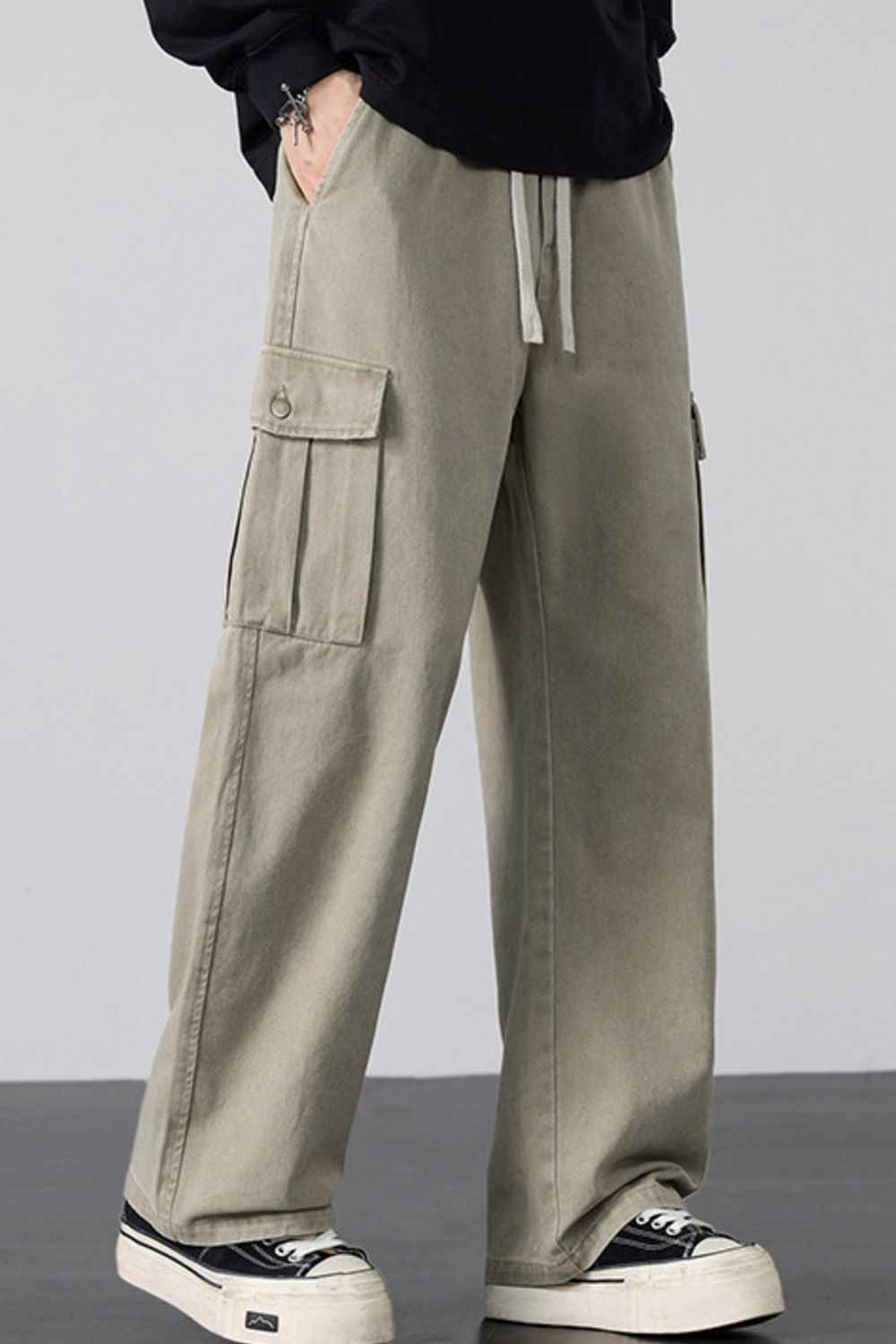 Men's Plus Size Drawstring Loose Fit Cargo Pants