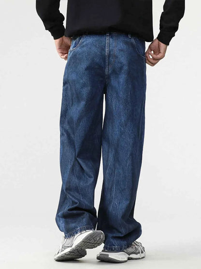 Men's Washed Wide Leg Baggy Jeans