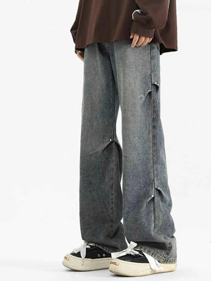 Men's Full Size Wide Leg Gradient Jeans Plus Size