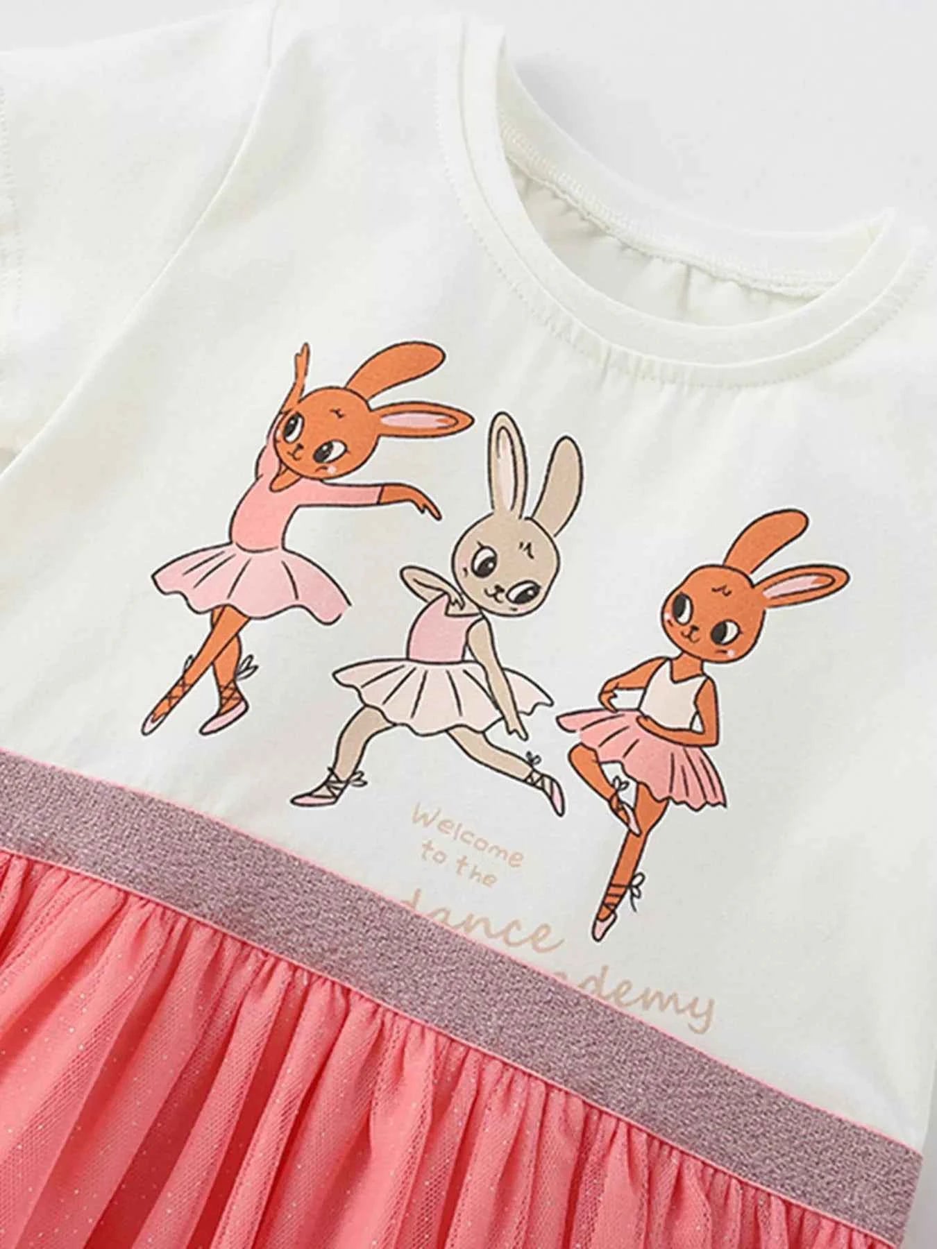 Children's Bunny Graphic Tulle Dress