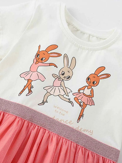 Children's Bunny Graphic Tulle Dress