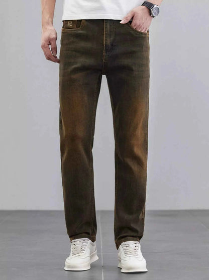 Men's Washed Straight Leg Fit Jeans