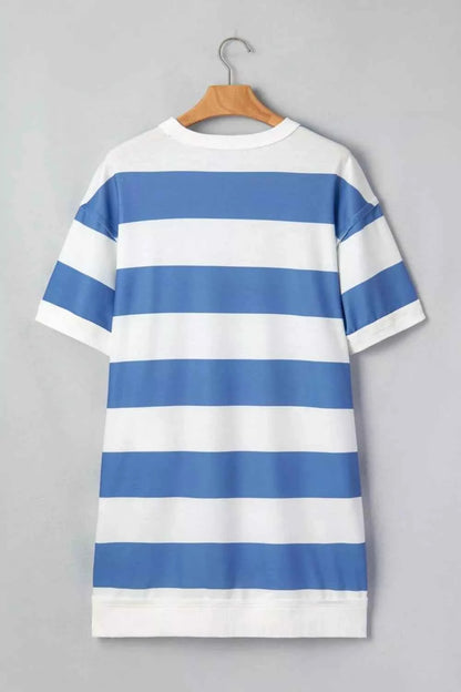 Casual Striped T-Shirt Dress