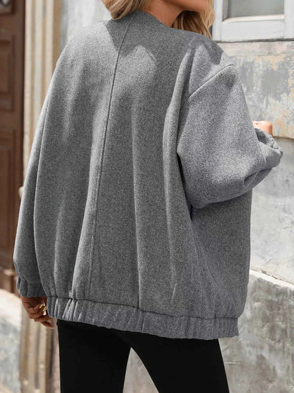 Snap Down Dropped Shoulder Jacket