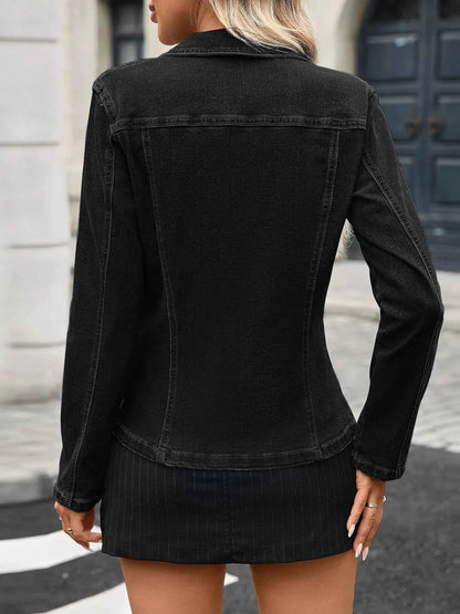 Button Up Long Sleeve Denim Jacket