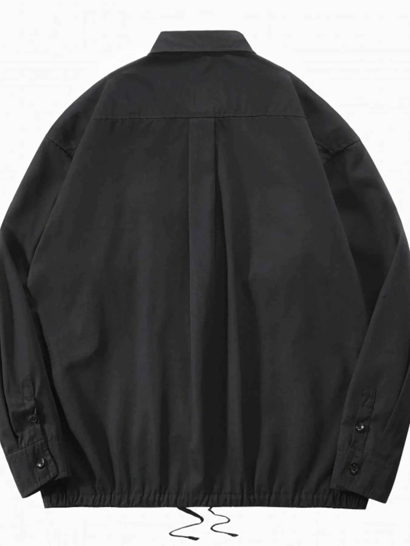 Men's Plus Size Button Up Long Sleeve Shacket