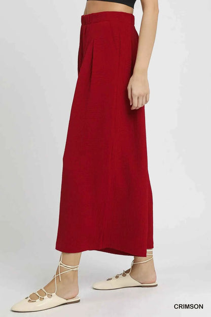 Umgee Elastic Waist Wide Leg Pants