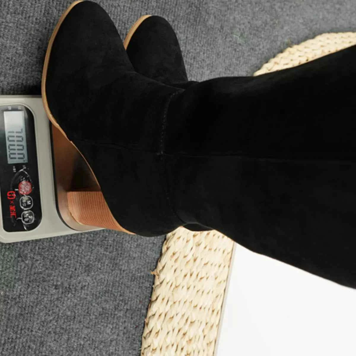 Point Toe Block Heels Boots