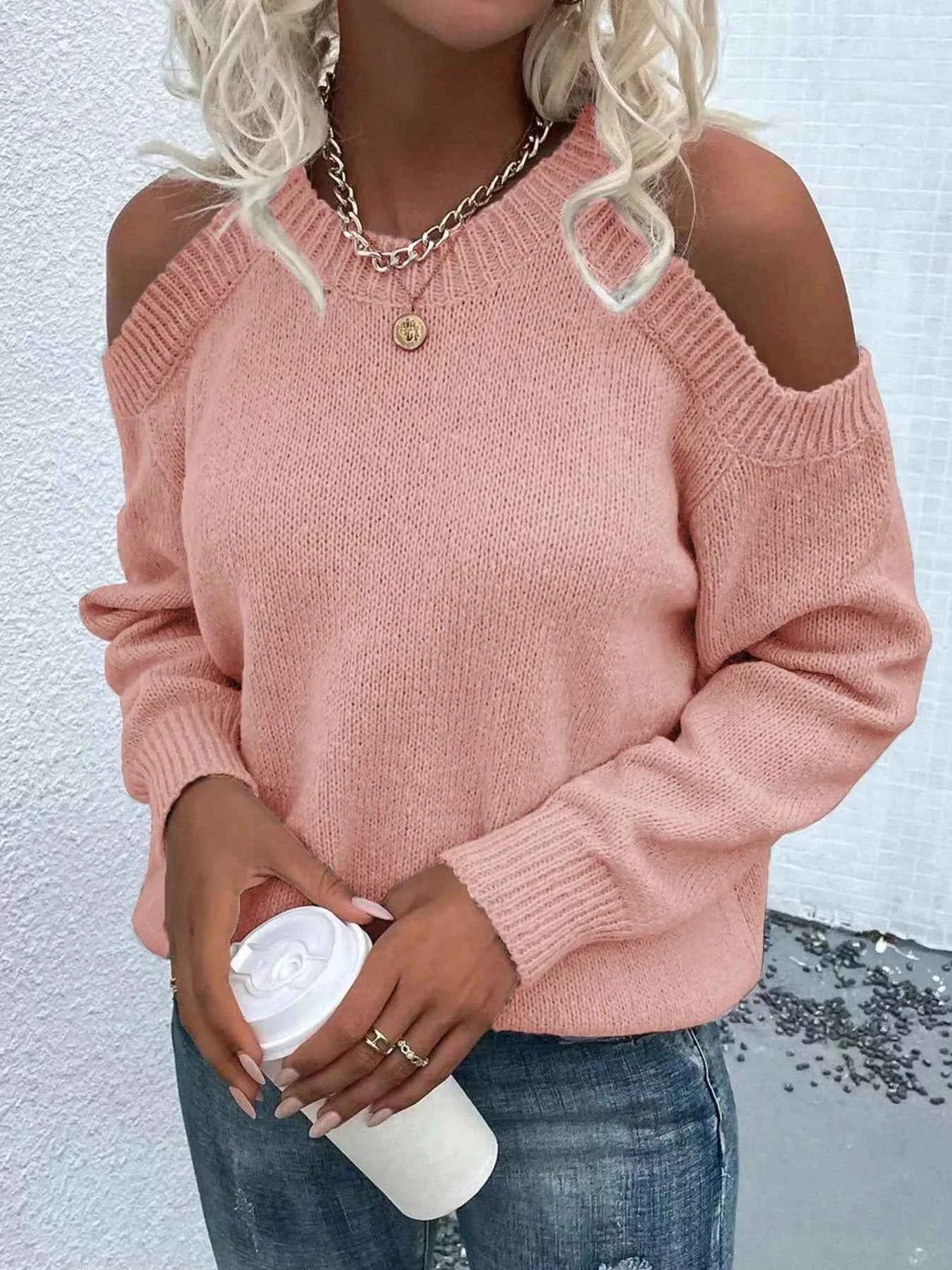 Cold Shoulder Knit Sweater