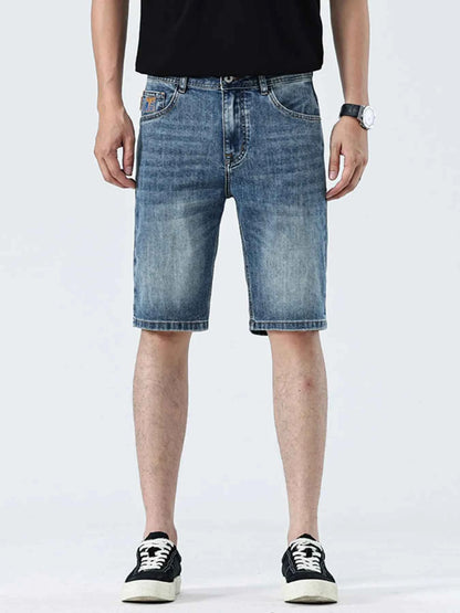 Men's Washed Loose Fit Denim Shorts